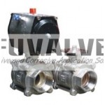 3pcs Threaded End Ceramic Ball valve with ISO 5211 Top